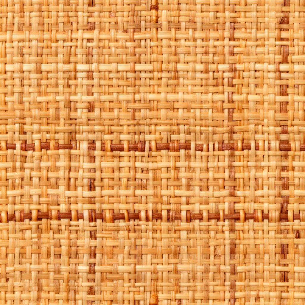 Mixed weave rattan webbing combining open hex and radio bars