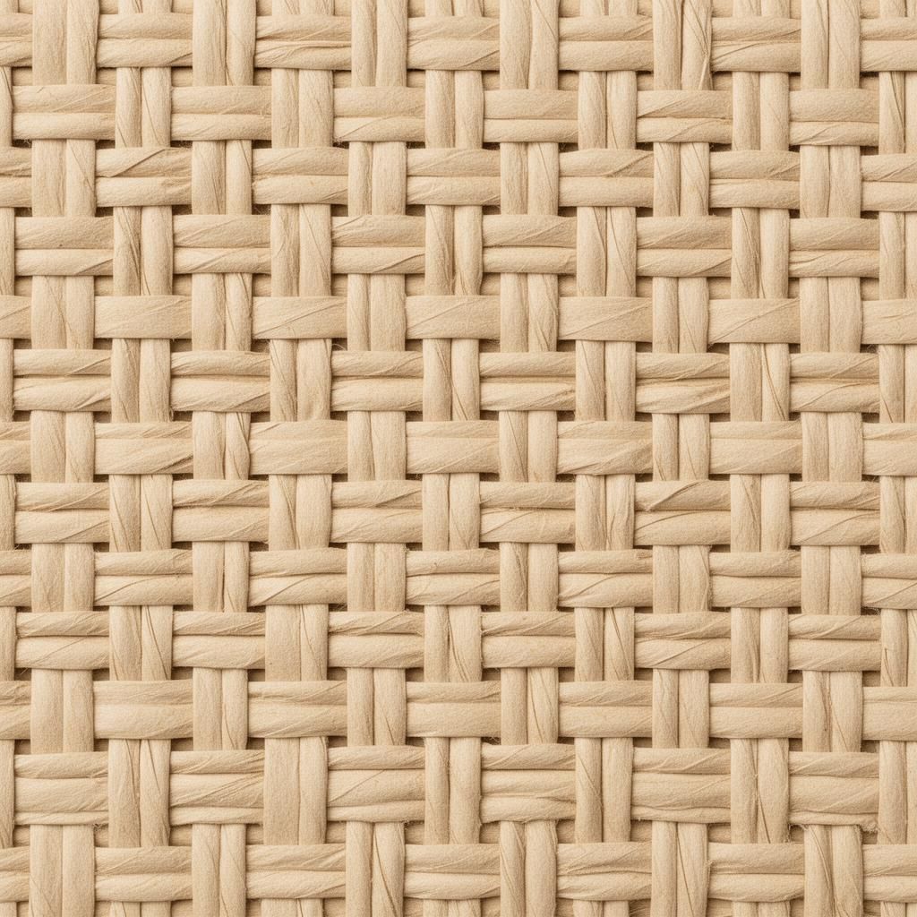 Paper closed plain weave rattan webbing, kraft tone
