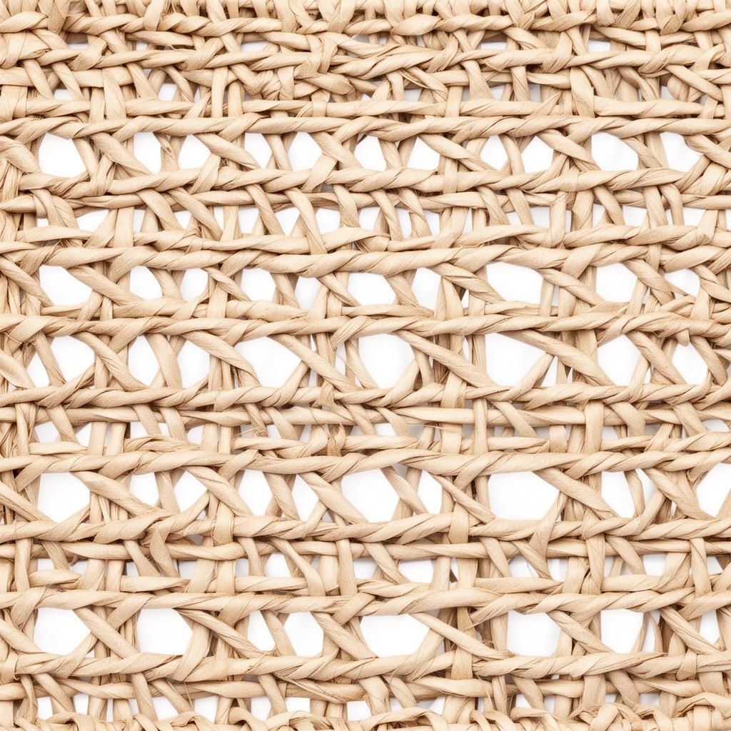 Paper 1/2 inch open mesh rattan webbing without fiber core, pale tan