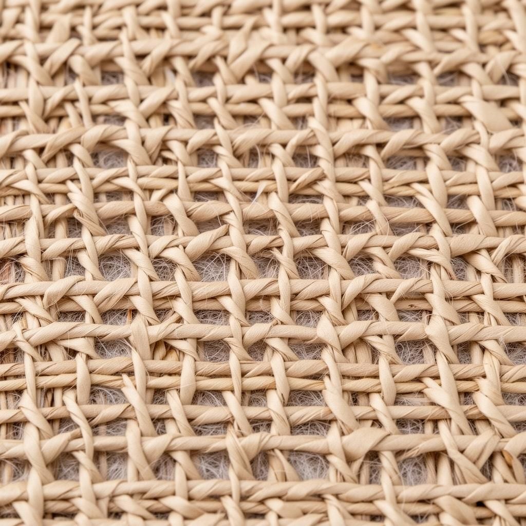 Paper 1/2 inch open mesh rattan webbing with fiber core