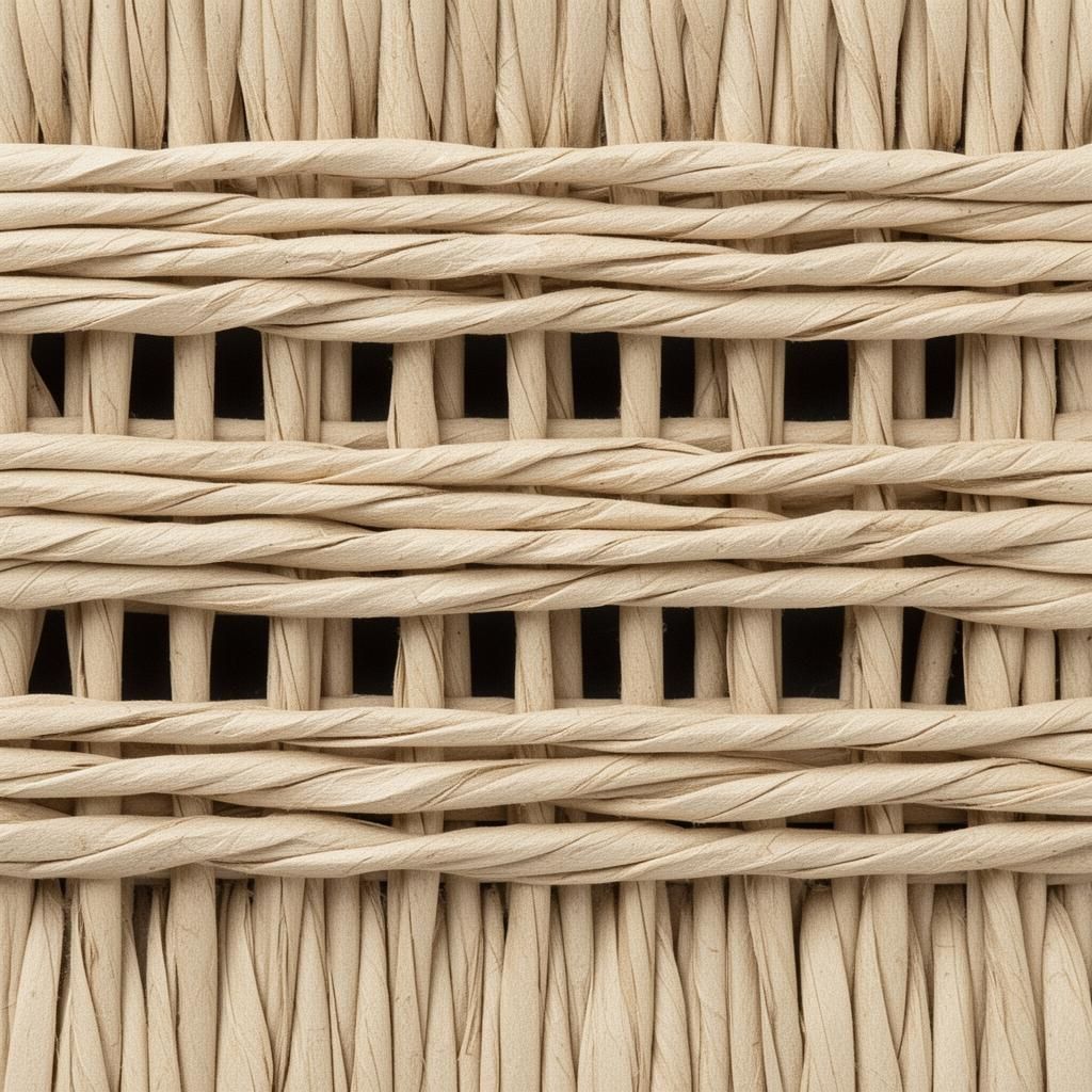 Paper radio weave rattan webbing with square holes, kraft tone