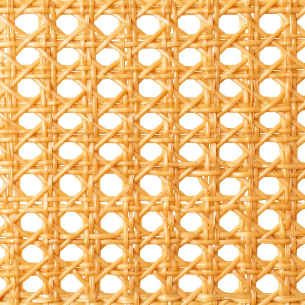 Plastic 1/2 inch open mesh rattan webbing, UV-stabilised honey color