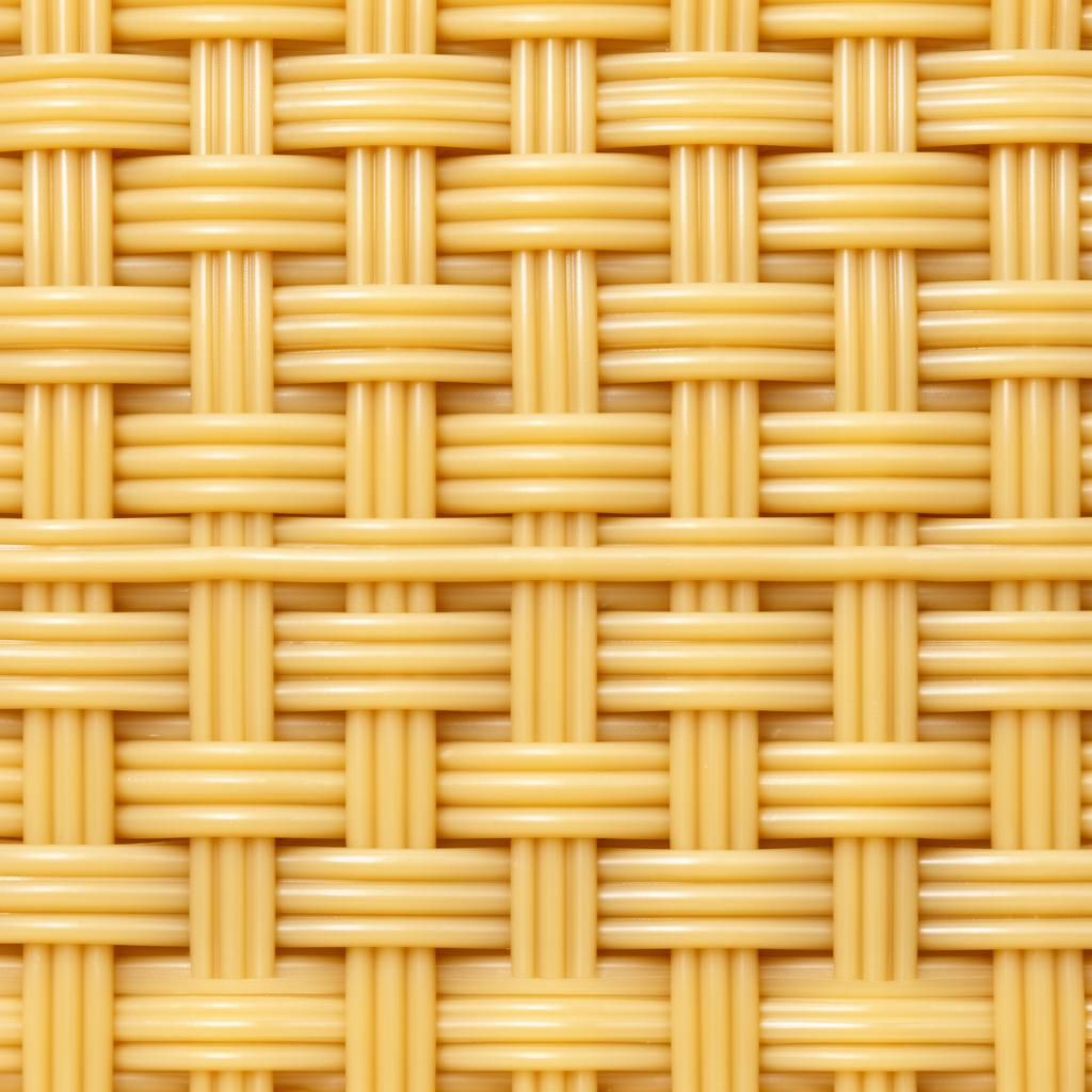 Plastic 5x5 radio weave webbing with square holes, honey color