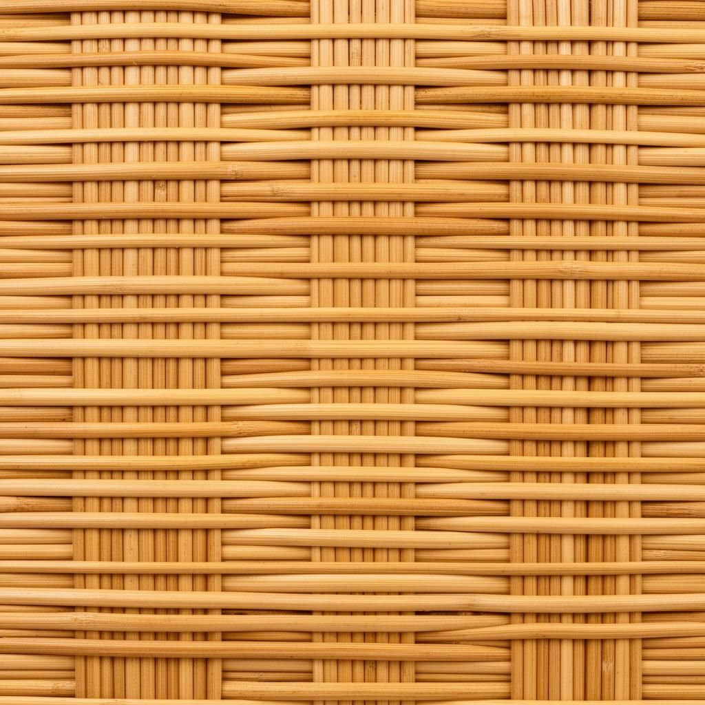 6x6 Radio weave rattan webbing with horizontal bars, mid-century pattern