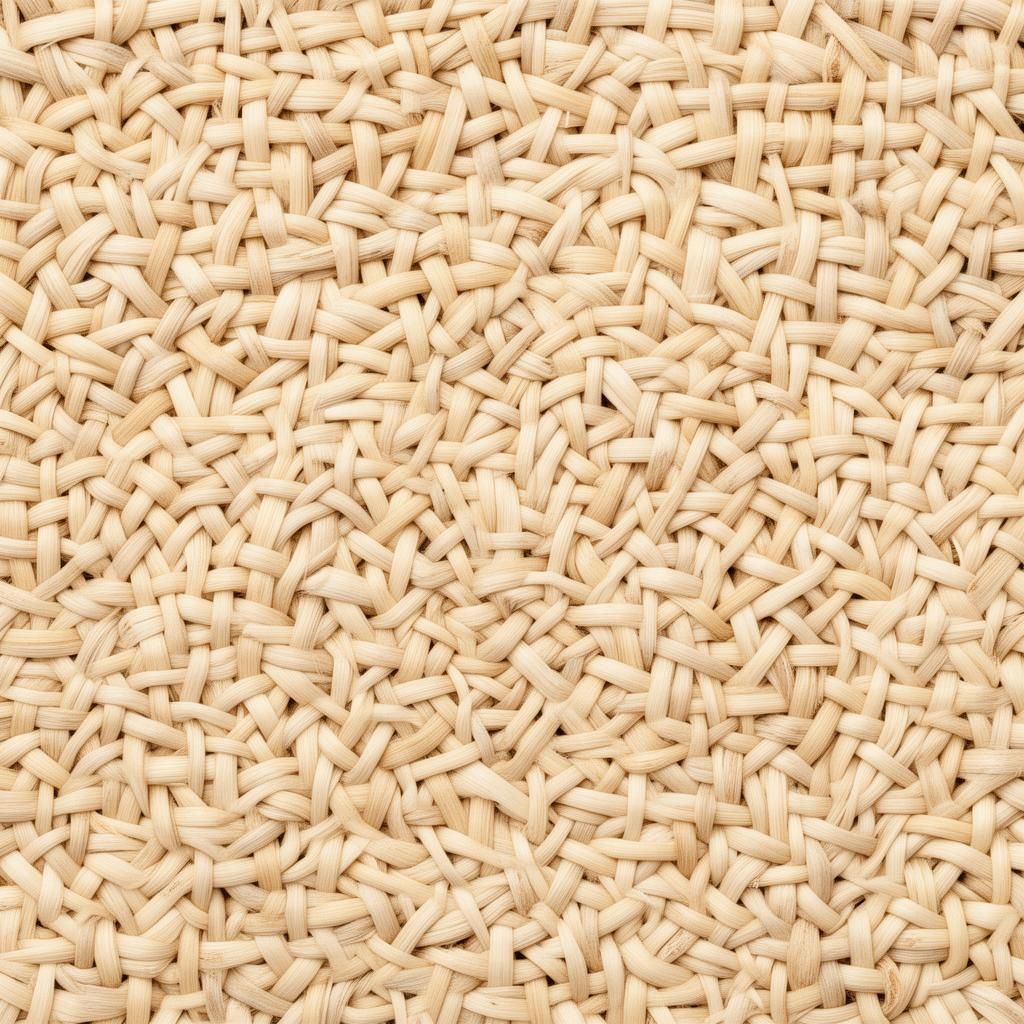 Round rattan core reed weave pattern in pale natural color